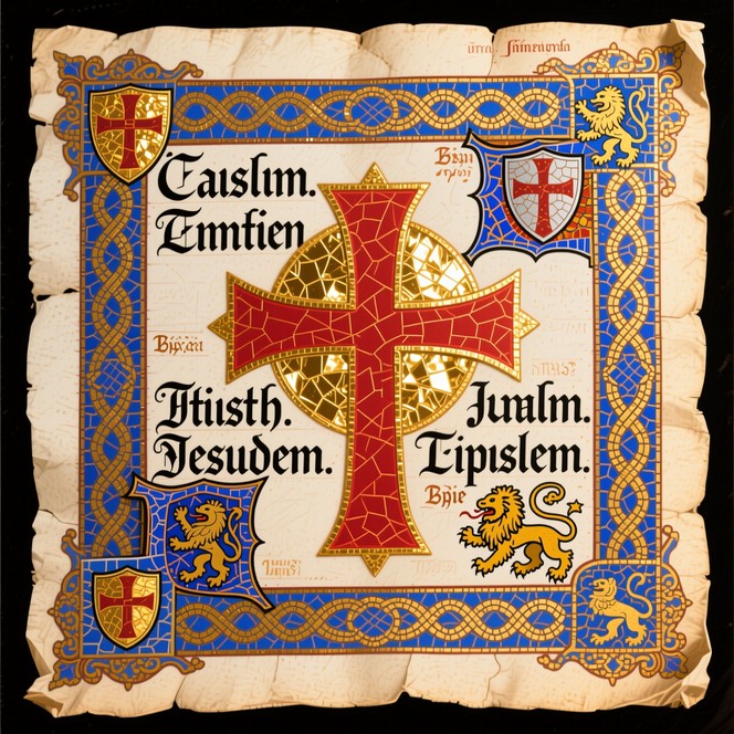 Free Medieval Jerusalem Cross Image - Manuscript, Medieval, Cross ...