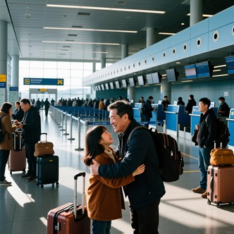 Free Airport Farewell Embrace Image - Airport, Terminal, Departure ...