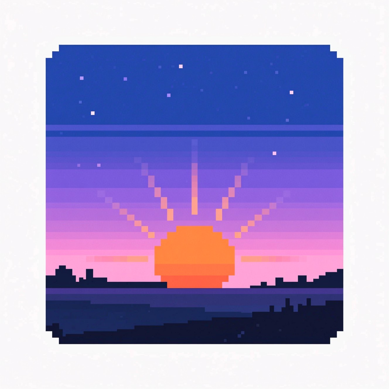 Free Pixel Perfect Sunrise Image - Sunrise, Pixel, Minimalist ...