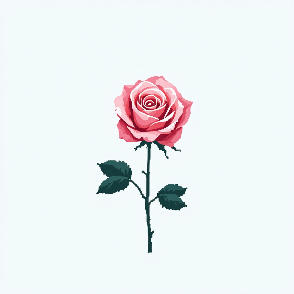 Rose Simple Bitmap Free Minimalist Digital Rose Image - Rose, Pixel, Minimalist | Download ...