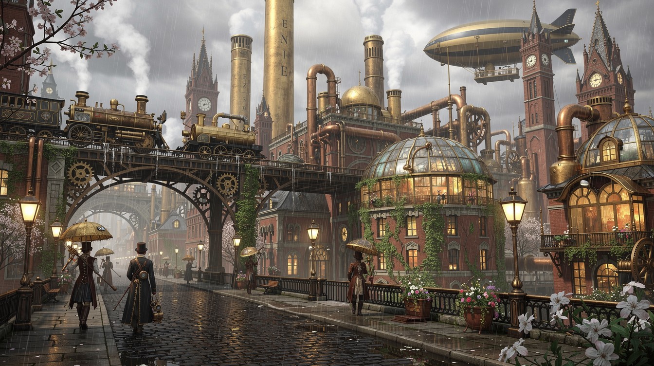 Free Steampunk Rain City Image - Steampunk, Victorian, Cityscape ...