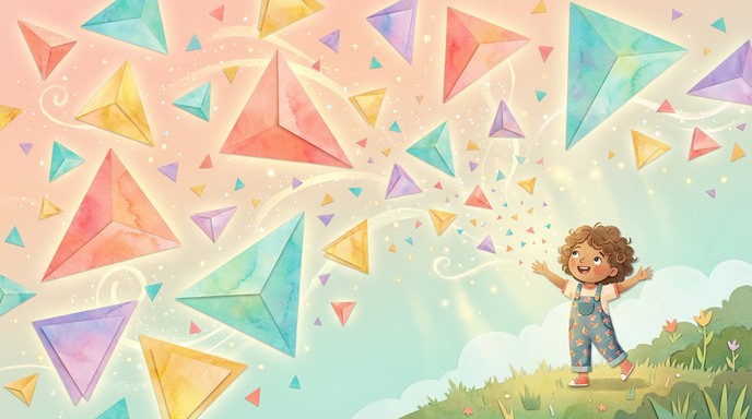 Free Magical Triangle Rain Image - Illustration, Child, Triangles ...
