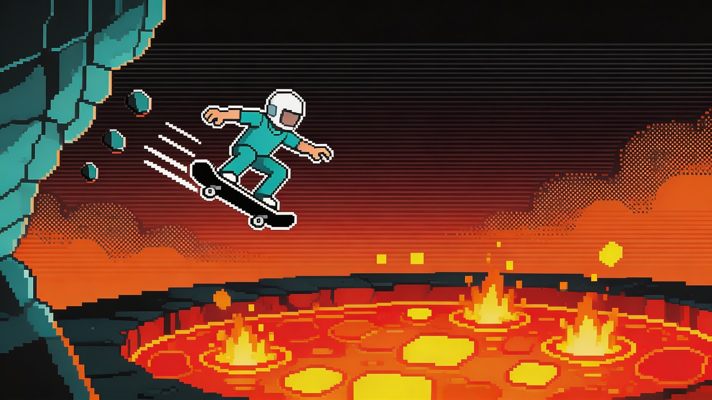 Free Extreme Lava Skateboarding Image - Skateboarding, Pixel, 8-bit ...