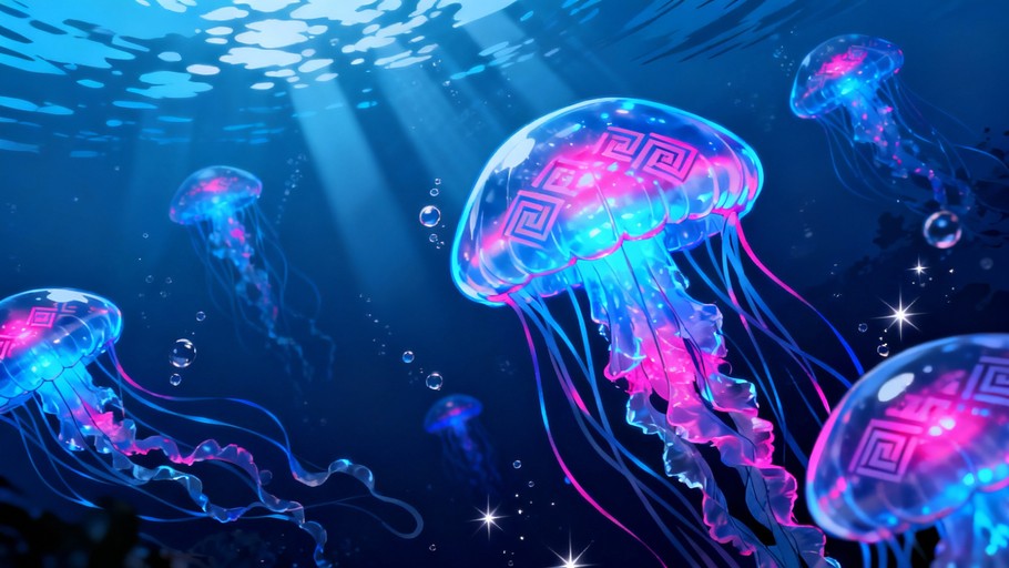 Free Glowing Jellyfish Ballet Image - Jellyfish, Bioluminescent ...