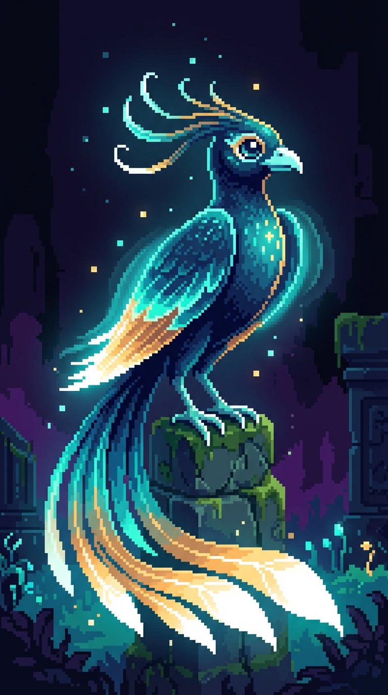 Free Glowing Pixel Phoenix Image - Pixel, Bird, Spirit | Download at ...