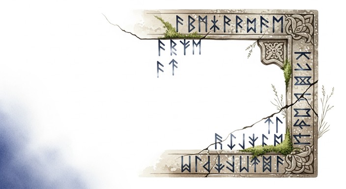 Runic Corner Design Free Ancient Runic Fragment Image - Watercolor, Runes, Nordic ...