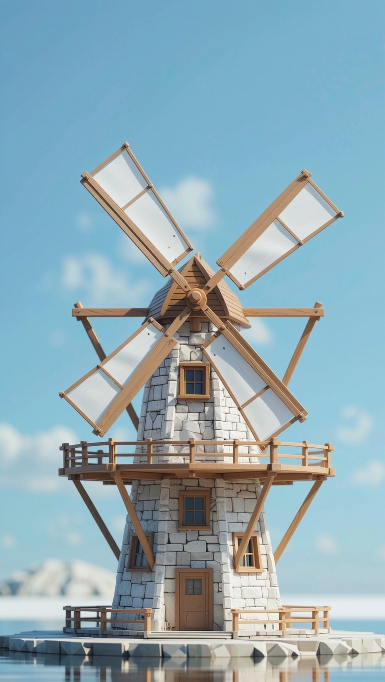 Free Minimalist Windmill Design Image - Windmill, 3d, Minimalist ...