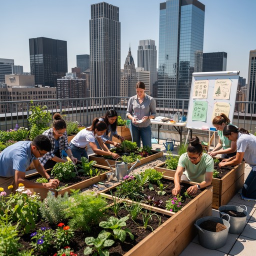 Educational Rooftop Free Urban Garden Classroom Image - Education, Gardening, Rooftop ...