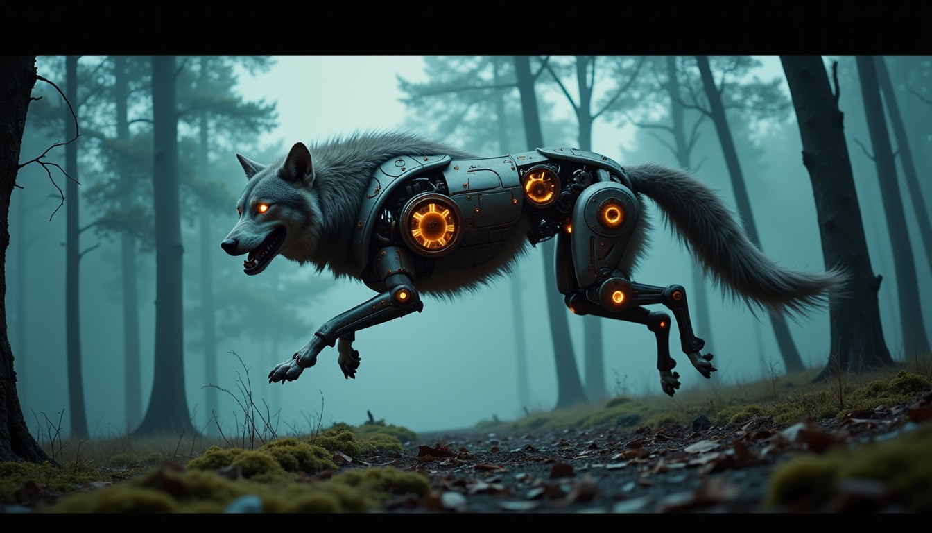 Wolf Like Machine Free Mechanical Wolf Leaps Image - Wolf, Mechanical, Cybernetic ...