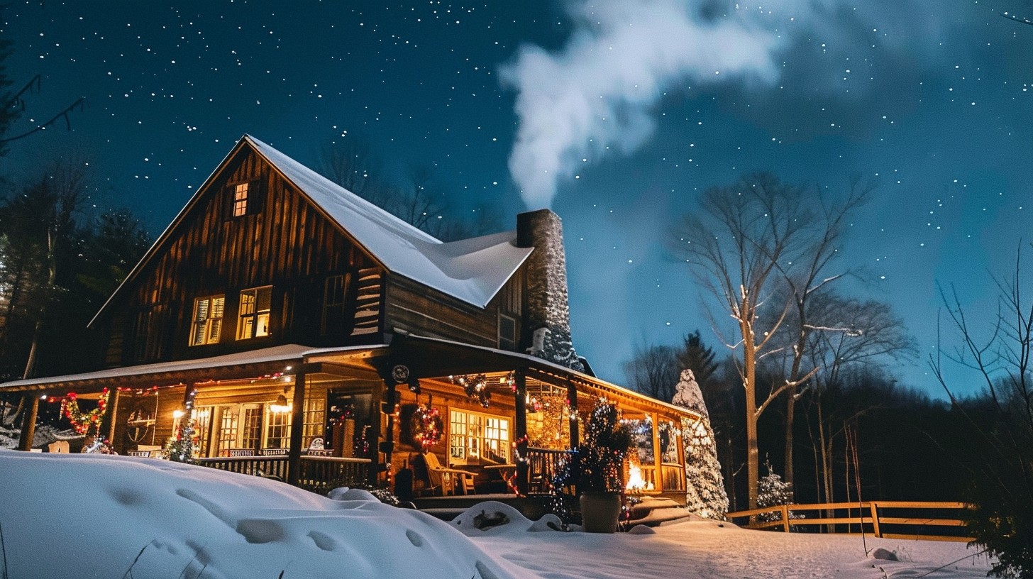 Free Cozy Winter Cabin Image - Winter, Cabin, Night | Download at StockCake
