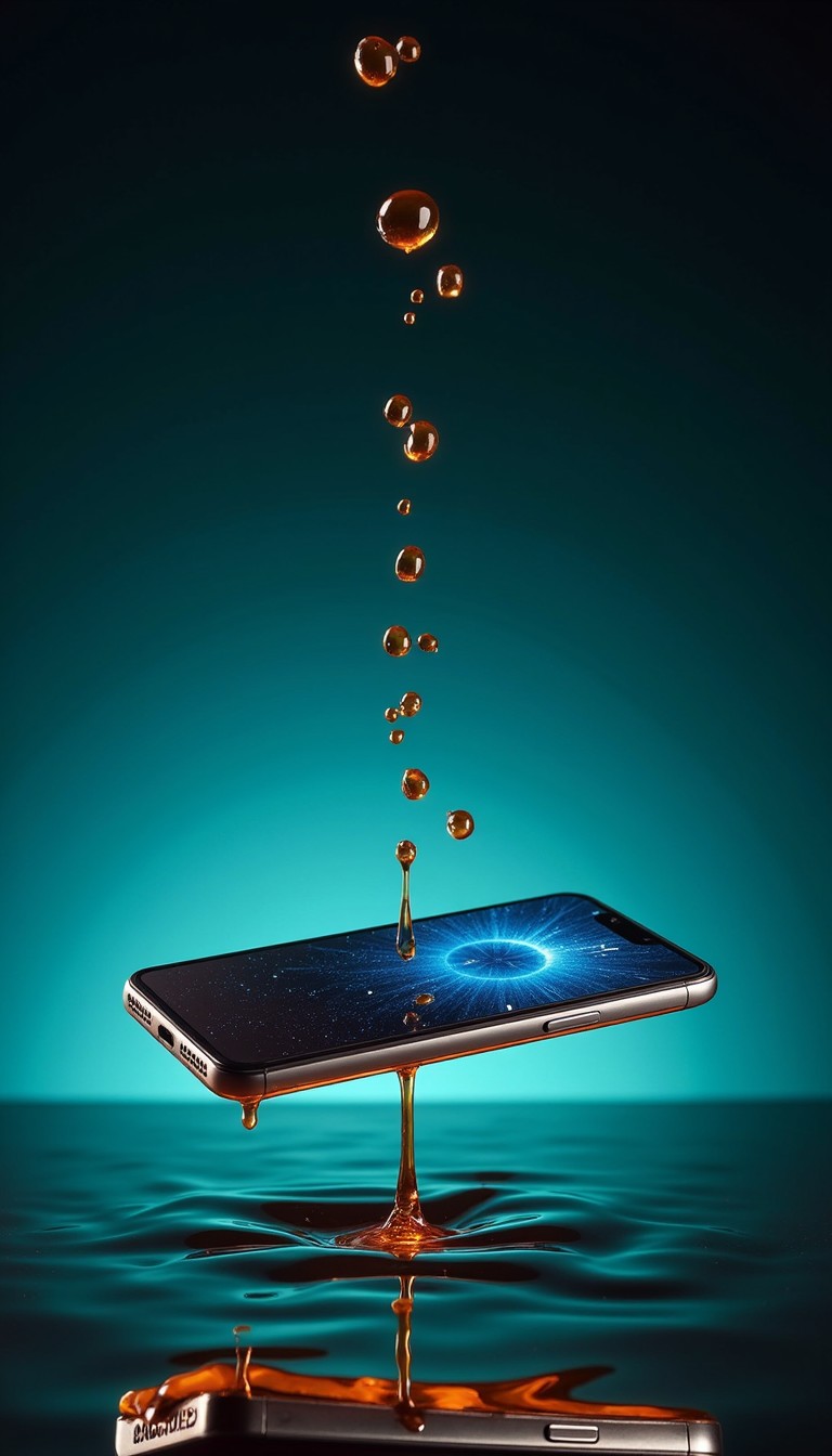 Free Liquid Meets Technology Image - Smartphone, Droplets, Liquid ...
