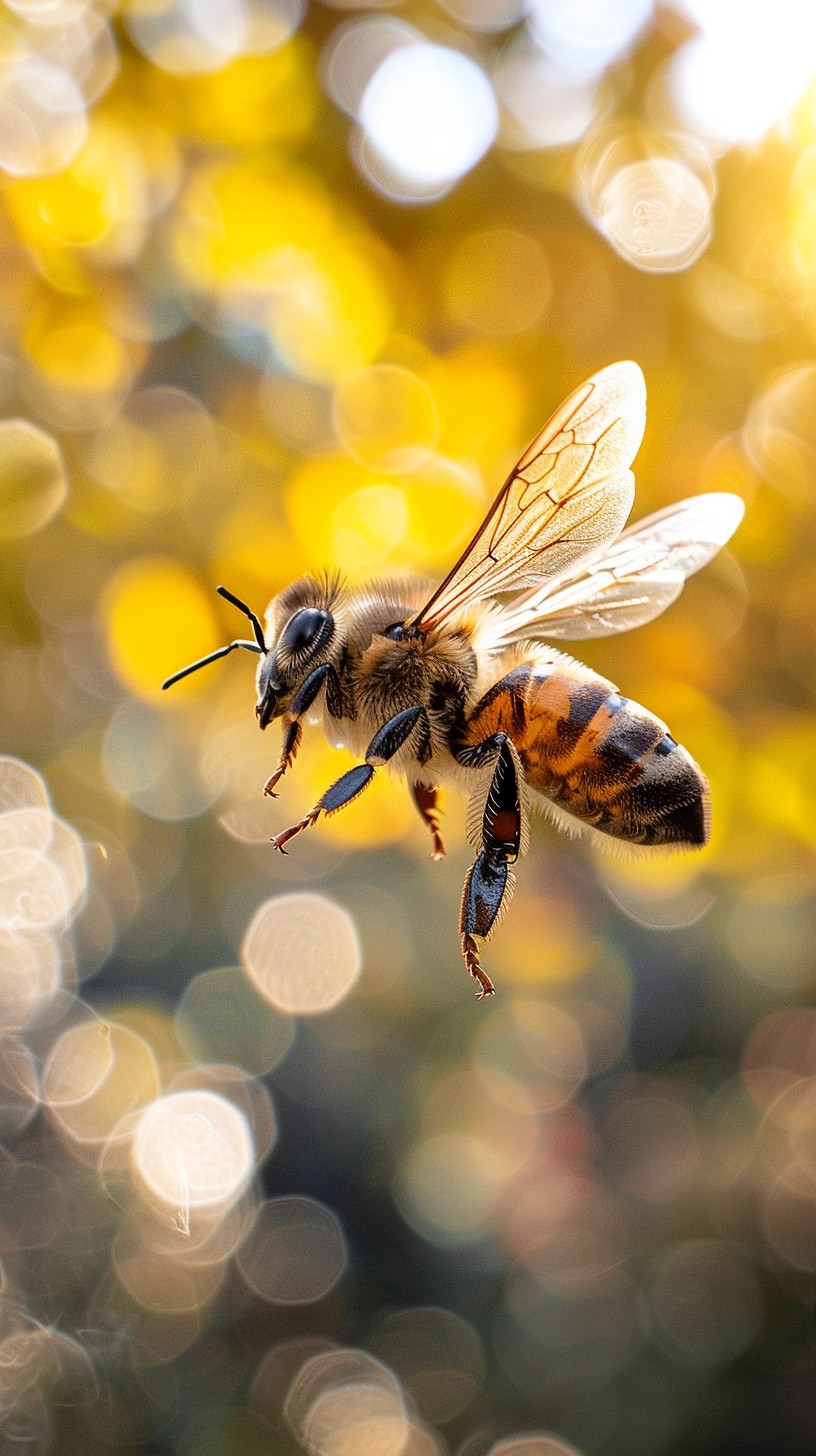 Free Bee in Flight Image - Bee, Flight, Nature | Download at StockCake