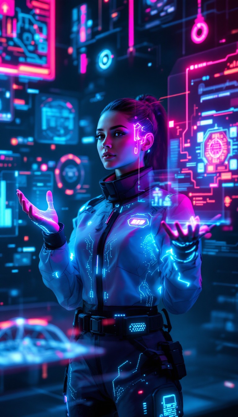 Free Future Tech Professional Image - Cyberpunk, Holographic ...