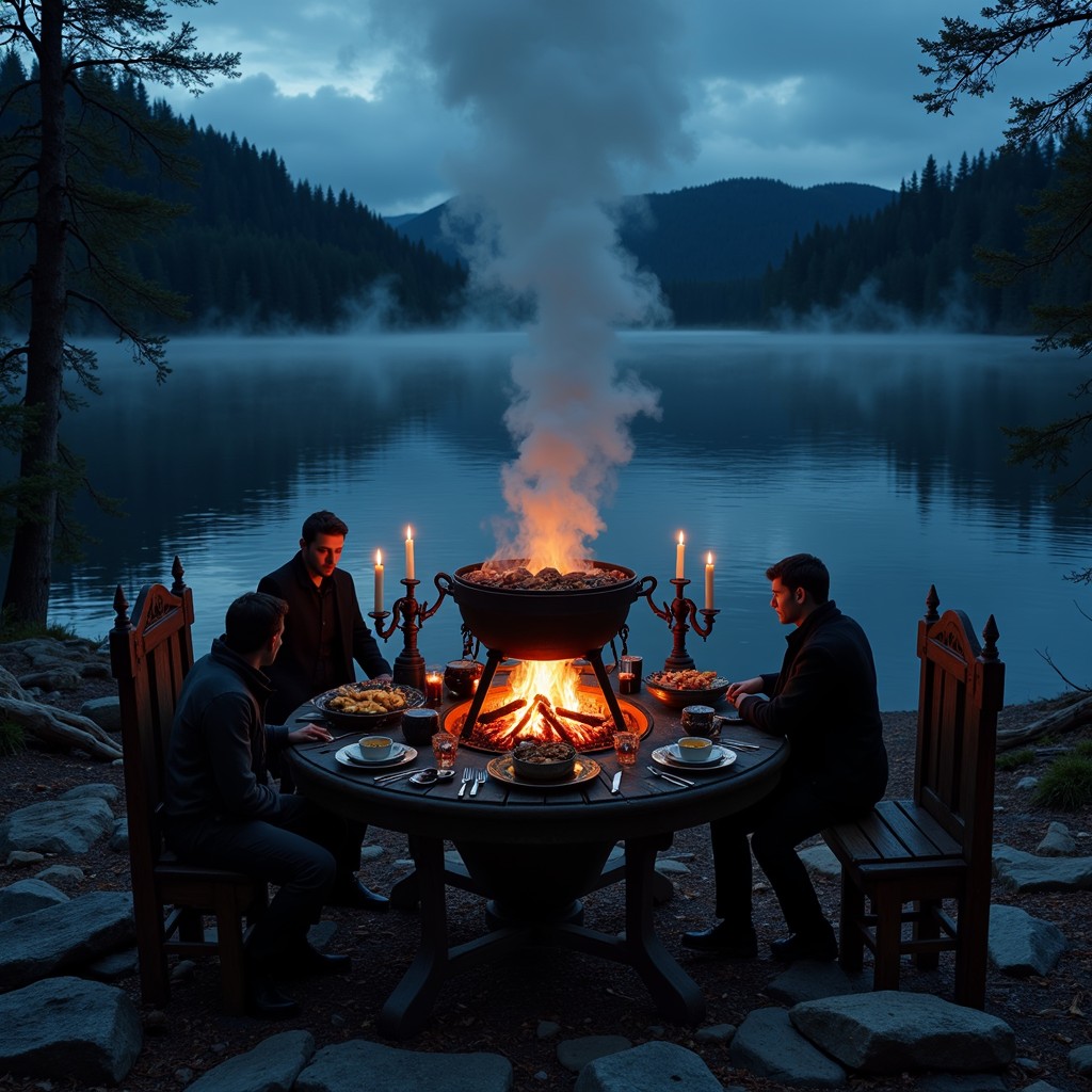Free Lakeside Fire Dinner Image - Lakeside, Campfire, Wilderness ...