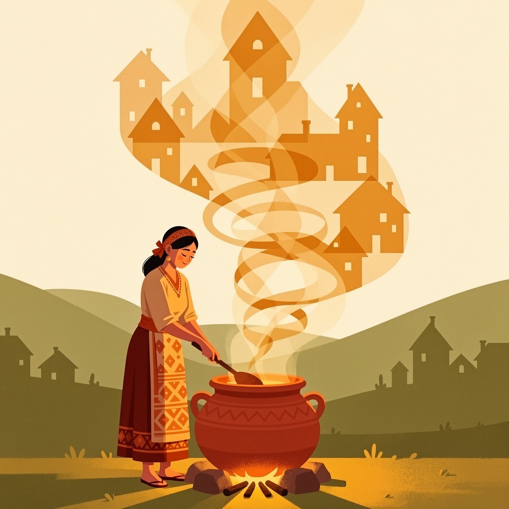 Free Traditional Village Cooking Image - Illustration, Woman, Cooking ...