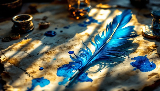 Free Blue Quill Calligraphy Image - Vintage, Calligraphy, Quill ...