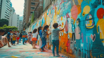Free Children Painting Mural Image - Children, Mural, Painting ...