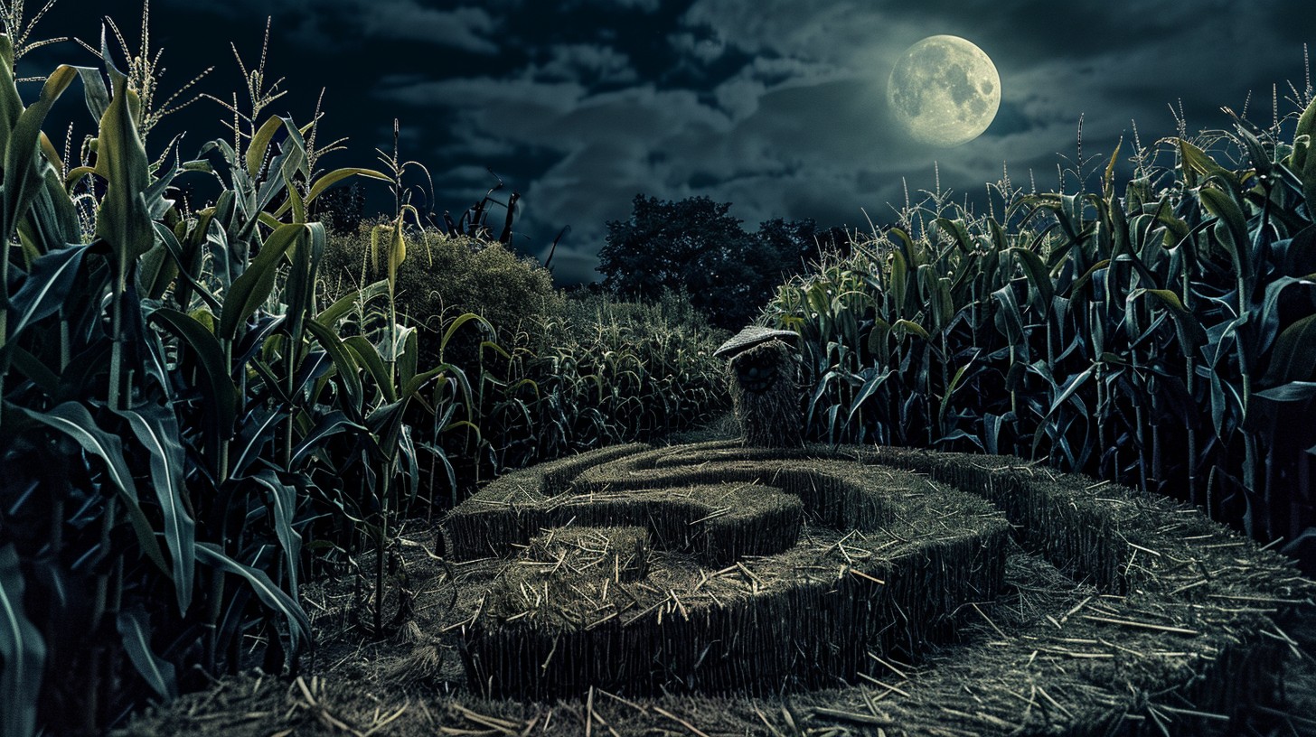 Free Moonlit Cornfield Maze Image - Moonlight, Cornfield, Maze ...