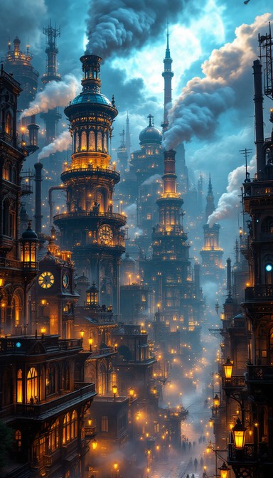 Free Steampunk City Towers Image - Steampunk, Cityscape, Victorian ...