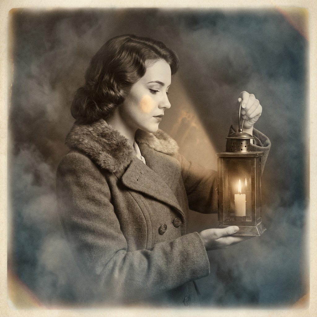 Free Woman Holds Lantern Image - Vintage, Woman, Lantern | Download at ...