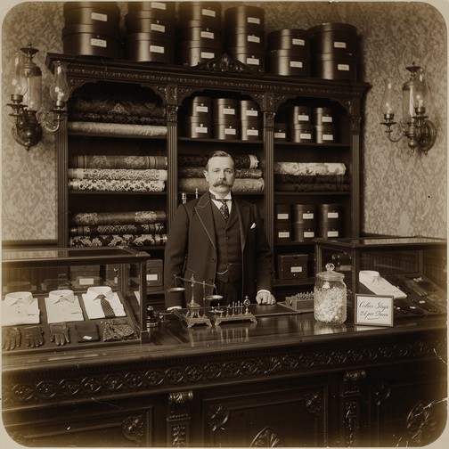 Old Merchant In Store Free Victorian Merchant Portrait Image - Victorian, Merchant, Sepia ...