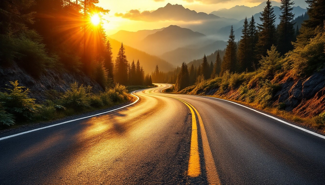 Free Mountain Road Sunset Image - Mountains, Sunset, Road | Download at ...