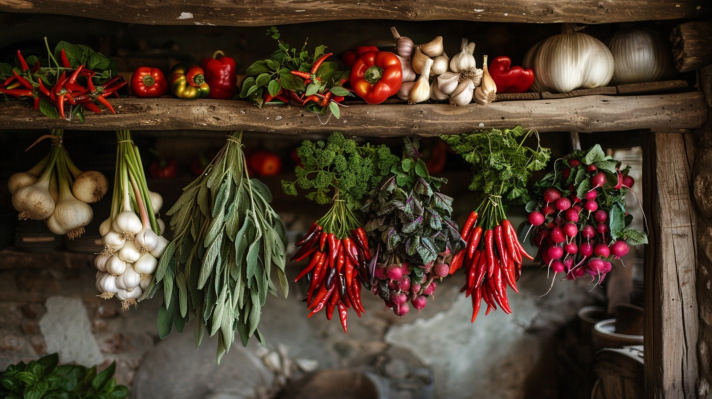 Rustic Seasoning Display Free Rustic Kitchen Display Photo - Rustic, Kitchen, Vegetables ...