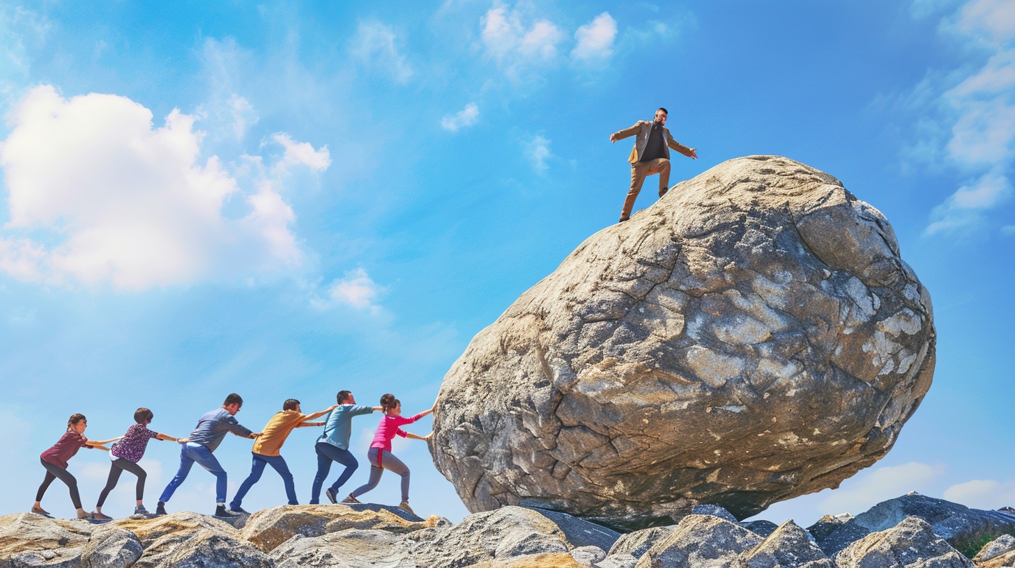 Dramatic Teamwork Image Free Teamwork Moves Mountains Image - Teamwork, Determination ...