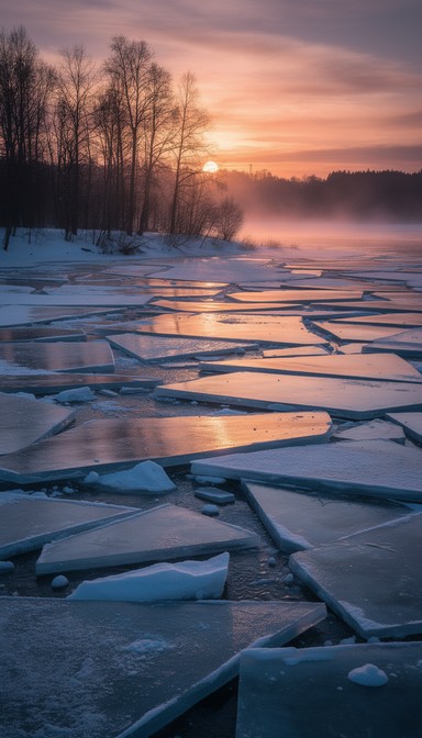 Free Fractured Ice Sunset Image - Winter, Ice, Sunset | Download at ...