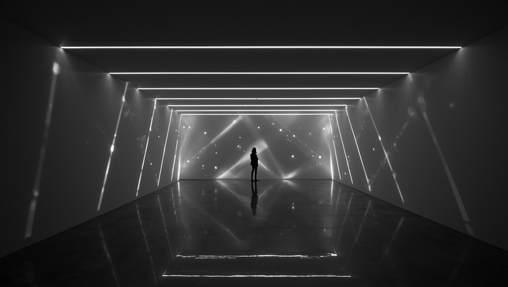 Free Illuminated Geometric Installation Image - Art, Geometry, Light ...