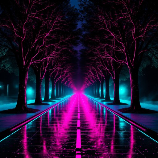 Free Neon Forest Path Image - Synthwave, Cyberpunk, Neon | Download at ...