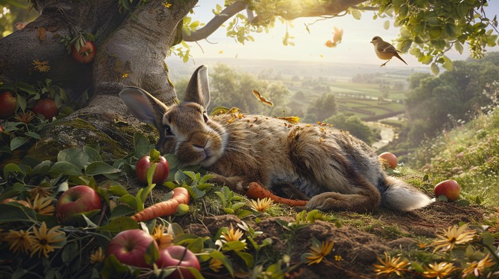 Sleeping Rabbit Outside Free Sleeping Rabbit Illustration Image - Rabbit, Sleeping ...