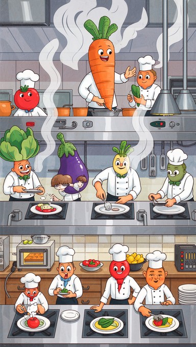 Vegetable Chef Rolesrom Free Vegetable Chef Brigade Image - Illustration, Vegetables, Chefs ...