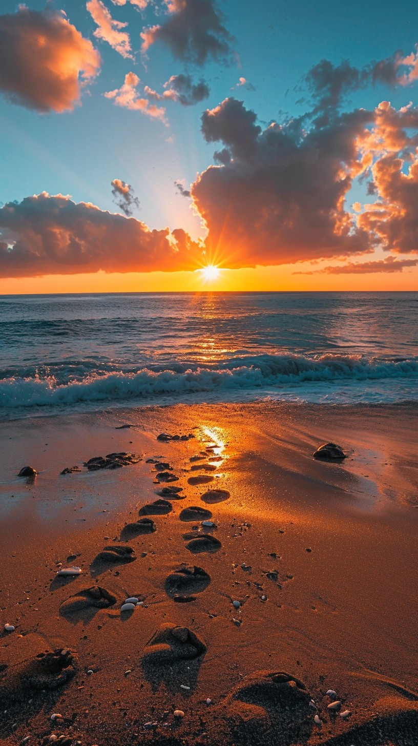 Free Sunset Beach Path Image - Sunset, Beach, Footprints | Download at ...