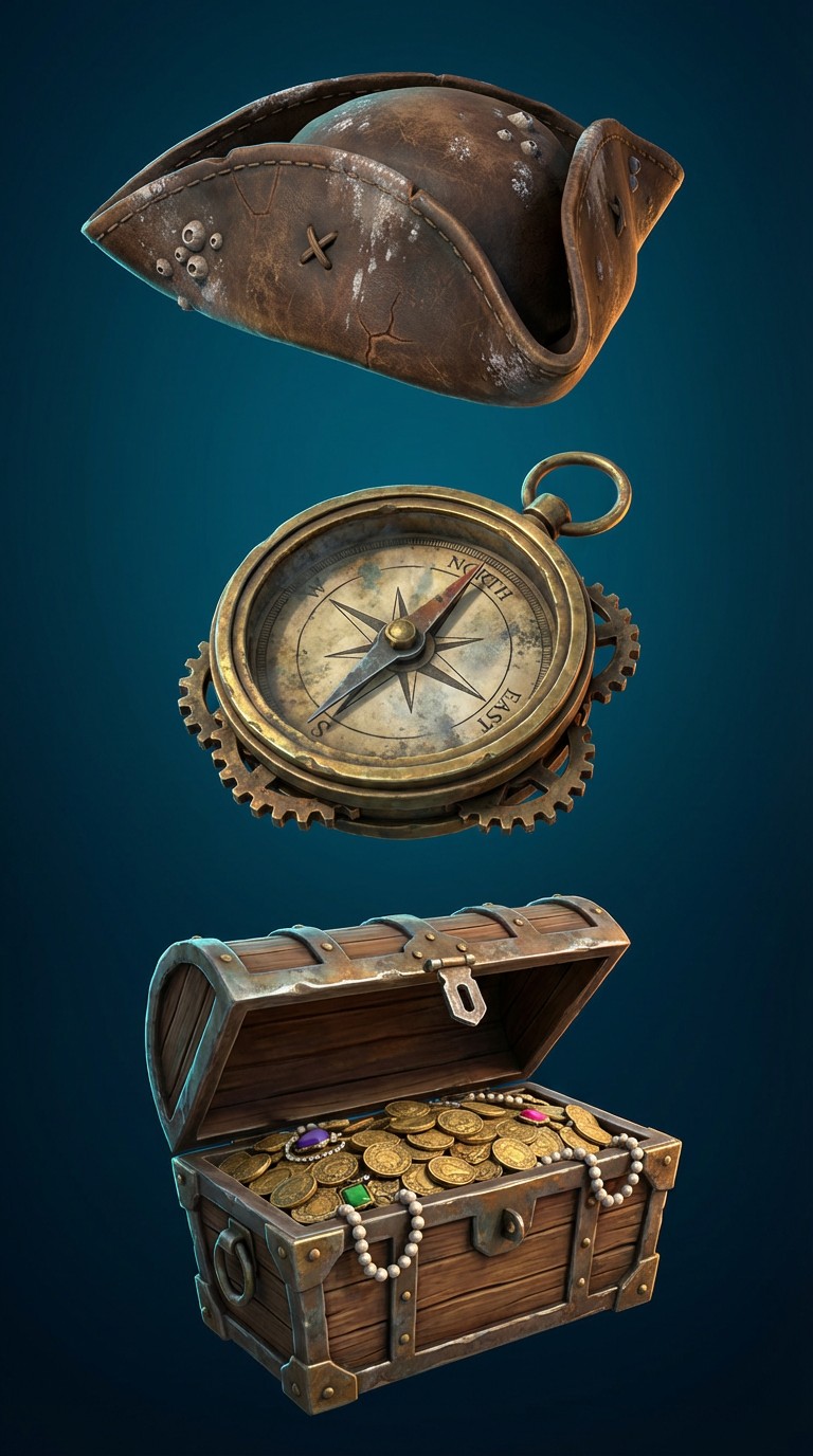 Free Pirate Treasure Collection Image - Pirate, Treasure, Compass ...