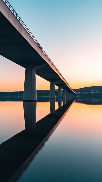 Free Sunset Bridge Reflection Image - Sunset, Bridge, Reflection ...