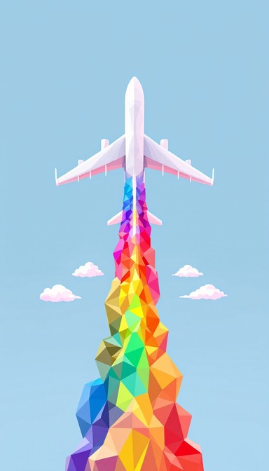 Free Rainbow Aircraft Ascending Image - Aircraft, Airplane, Plane ...
