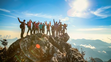 Free Summit Victory Celebration Image - Mountain, Sunrise, Hikers ...