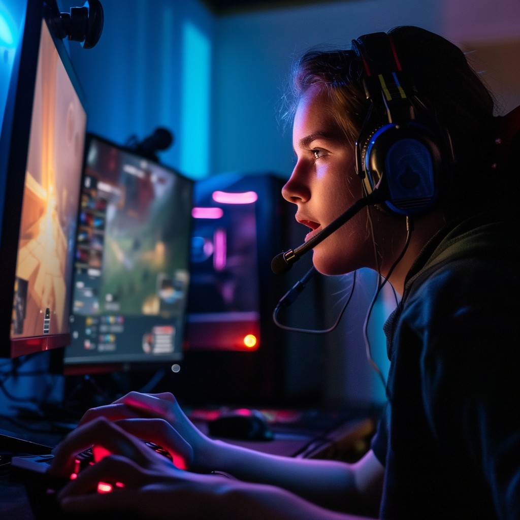 Intense Gaming On Computer Free Intense Gaming Session Image - Gaming, Headset, Computer ...