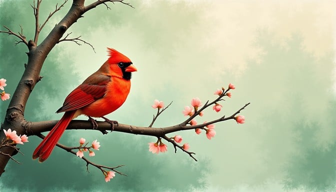 Free Cardinal Among Blossoms Image - Cardinal, Bird, Red | Download at ...