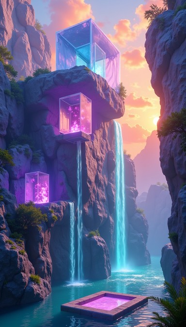 Free Cubic Dreamscape Cascade Image - Geometric, Surreal, Cubic ...
