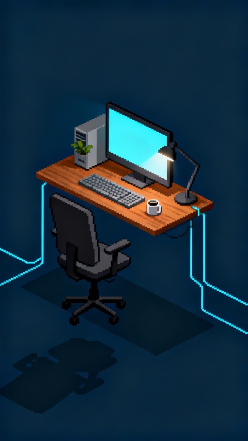 Free Floating Pixel Workspace Photo - Pixelart, Isometric, Workspace ...