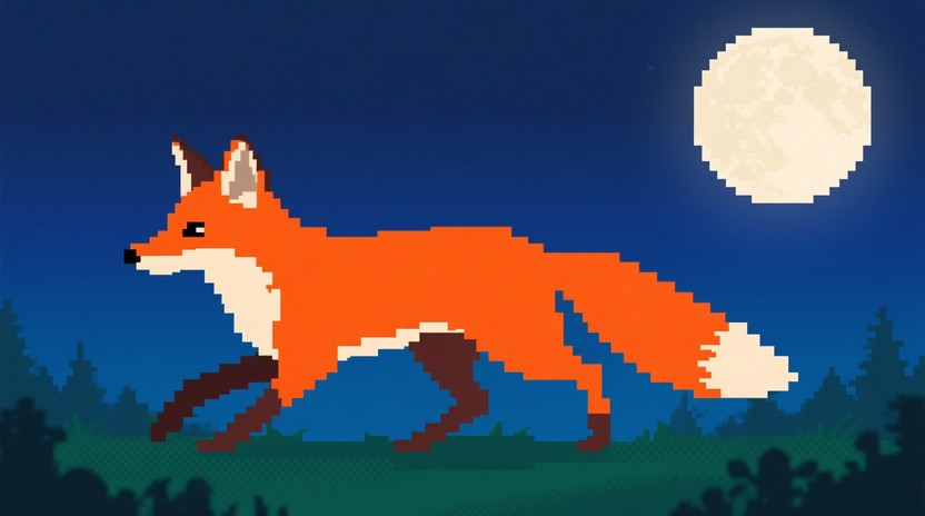 Free Curious Pixel Fox Image - Fox, Pixel, Orange | Download at StockCake