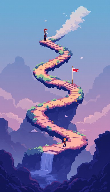 2d Pixelated Path Free The Medium Path Image - Pixelart, Journey, Spiral | Download at ...