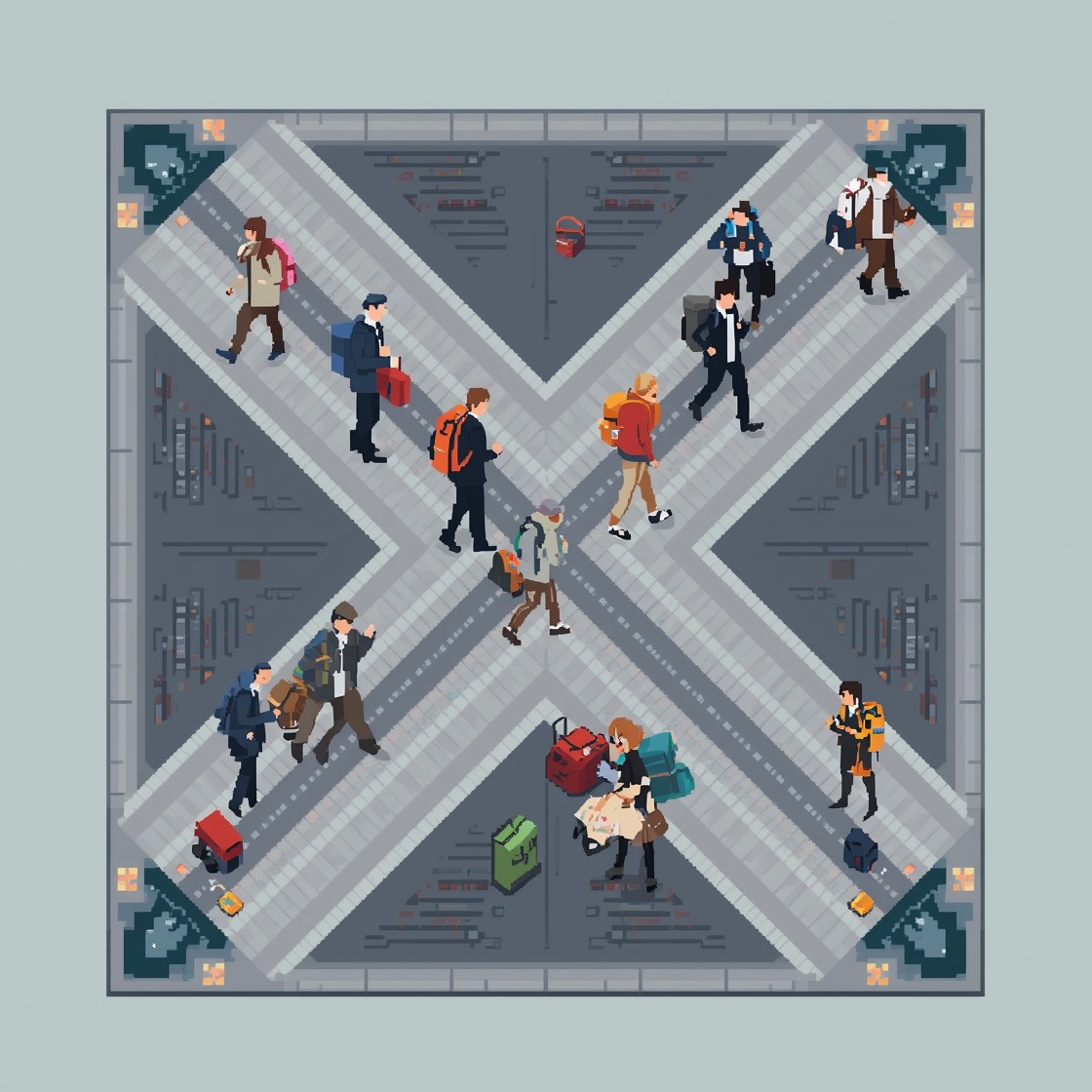 Free Travelers Cross Paths Image - Pixel, Isometric, Travelers ...