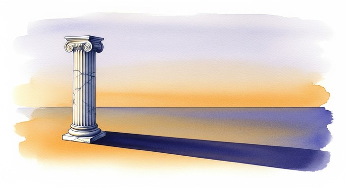 Civilization Drawing Shadow Free Ancient Solitary Pillar Photo - Column, Pillar, Watercolor ...