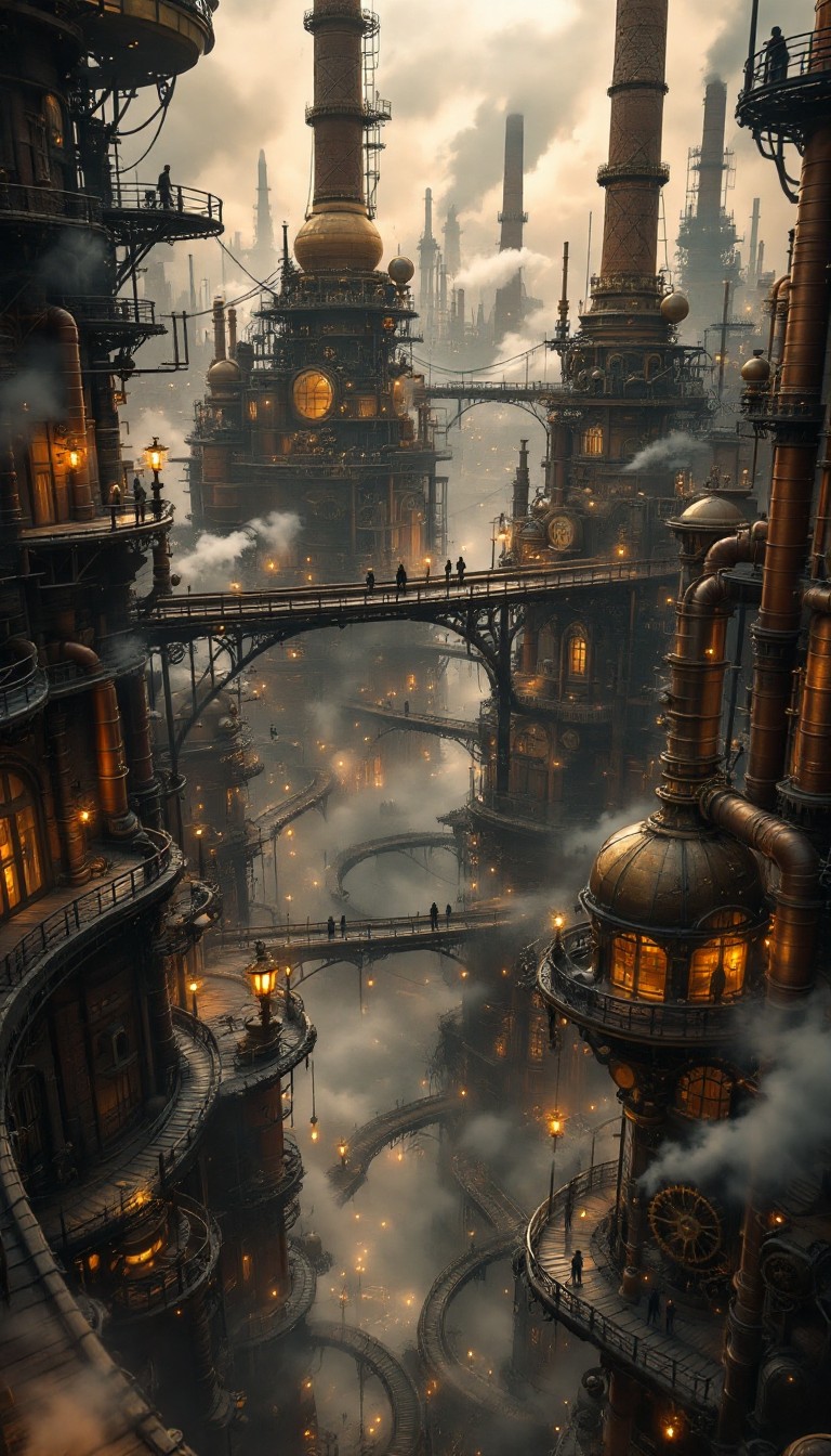 Free Vertical Steampunk City Image - Steampunk, Cityscape, Victorian ...