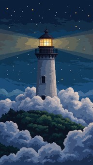 Free Beacon Through Fog Image - Lighthouse, Beacon, Pixel | Download at ...