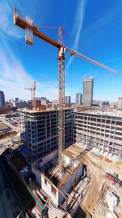 Free Construction Site Skyline Image - Construction, Crane, Building ...