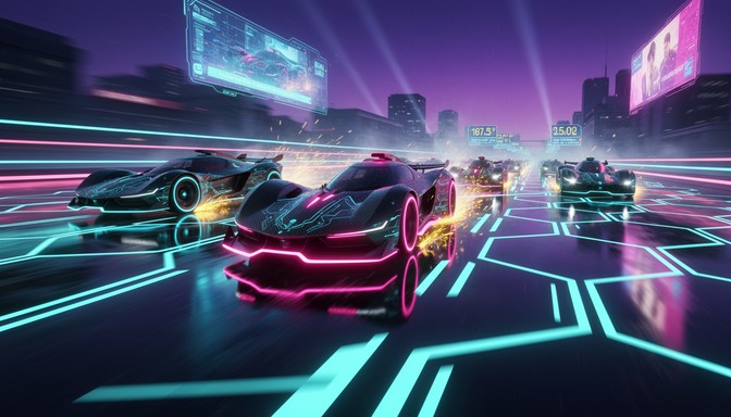 Cyber Racing Free Neon Racing Future Image - Futuristic, Racecar, Cyberpunk ...